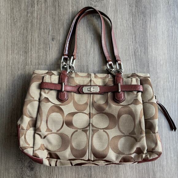 Coach Handbags - Coach Chelsea Signature Jayden Carryall Satchel/Top Handle Bag 17806 Khaki/Brown